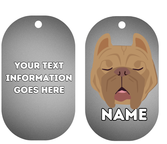 AMERICAN STAFFY TAG Dog Pet Personalise Own Photo Round, Dog Bone, Military Tag