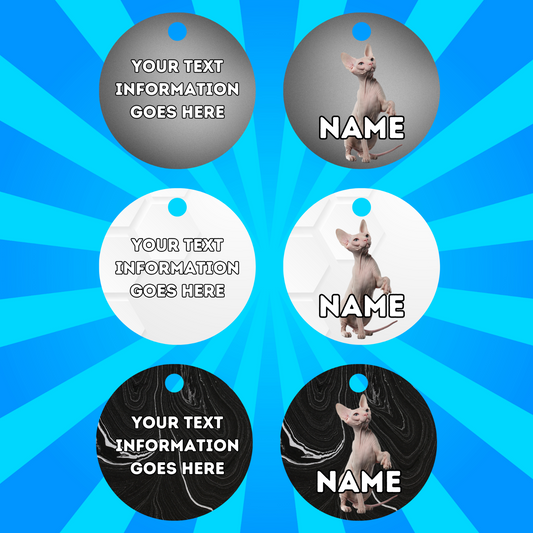 SPYHNX Cat Tag Pet Personalised Your Own Photo Round