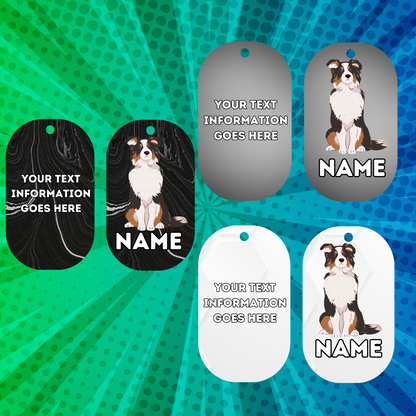 AUSTRILIAN SHEPPARD TAG Dog Pet Personalised Your Own Photo Military Style Tag