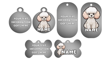 TOY POODLE  Dog Personalised Your Own Photo Round Dog Bone, Military Tag