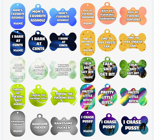 Engraved Dog Tag Personalised ID Tags Name Disc Pet Cat Tags Animal Cat Collar