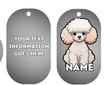 TOY POODLE  Dog Personalised Your Own Photo Round Dog Bone, Military Tag