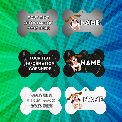 BASSET HOUND TAG Dog Pet Personalised Your Own Photo bone style tag