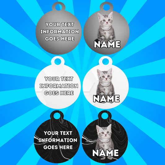 AMERICAN SHORTHAIR Fold Tag Pet Personalised Your Own Photo Rounded