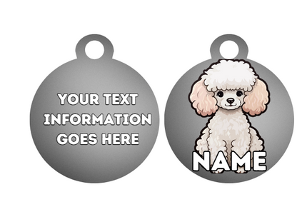 TOY POODLE  Dog Personalised Your Own Photo Round Dog Bone, Military Tag