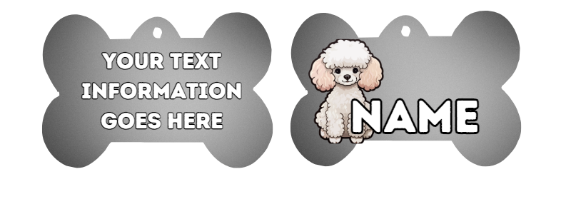 TOY POODLE  Dog Personalised Your Own Photo Round Dog Bone, Military Tag