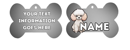 TOY POODLE  Dog Personalised Your Own Photo Round Dog Bone, Military Tag