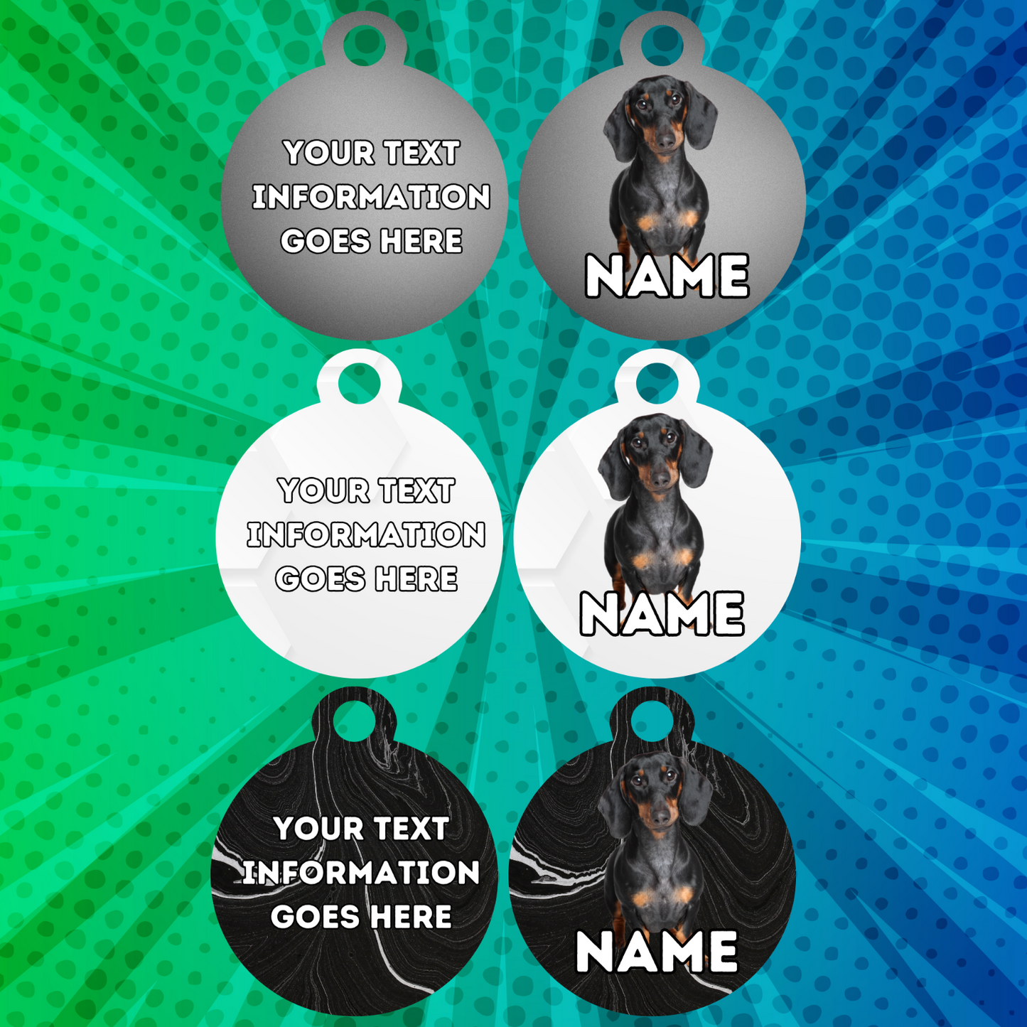 DASHAUND Dog Pet Personalised Your Own Photo Rounded