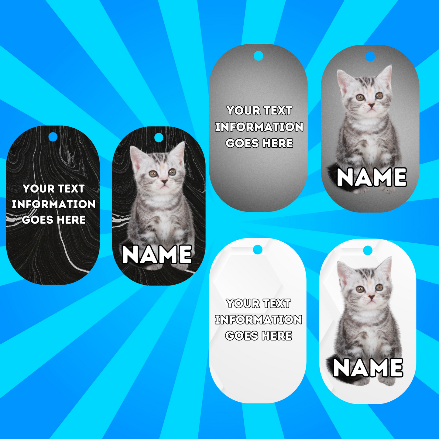 AMERICAN SHORTHAIR Cat Tag Pet Personalised Your Own Photo Military Style Tag