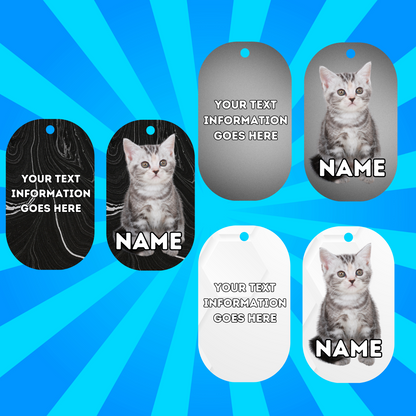 AMERICAN SHORTHAIR Cat Tag Pet Personalised Your Own Photo Military Style Tag