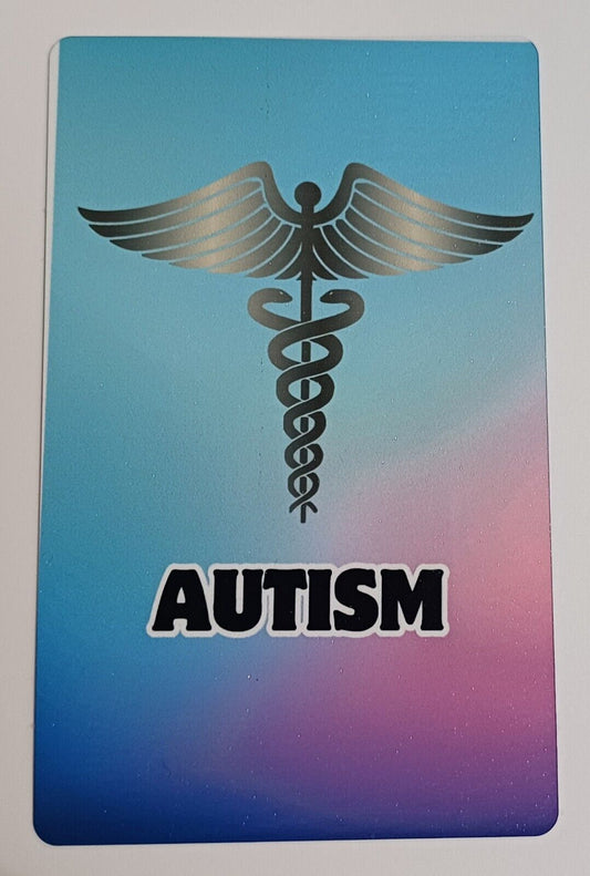 Medical Alert Card "AUTISM" Free Lanyard & Holder