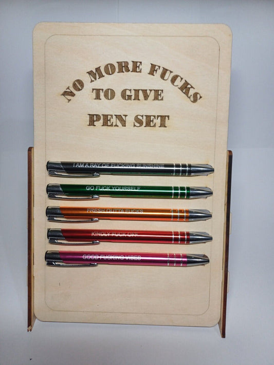 NO MORE FUC*S funny quotes pen set, gift set, funny, Christmas, office, business