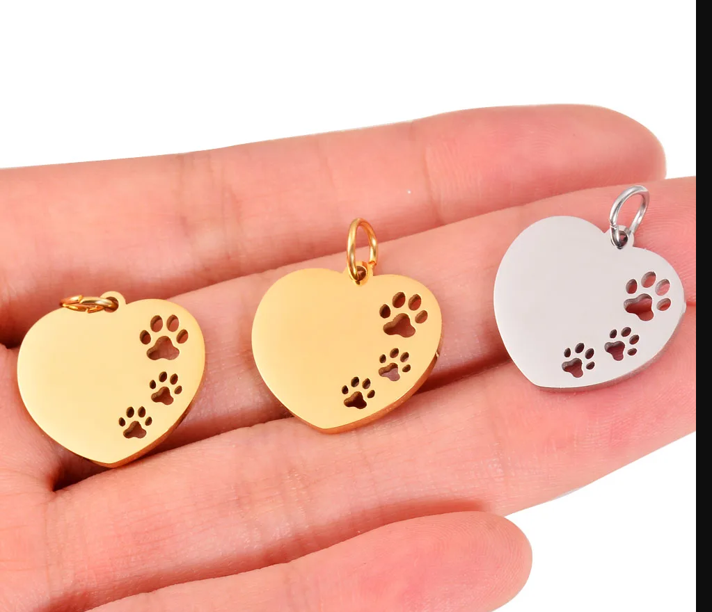 MOTHERS DAY Necklace Heart 45cm Chain Disc Personalised Paw Gift For Her