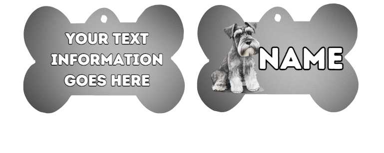 MINIATURE SCHNAUZER Cat Personalised Your Own Photo Round Dog Bone, Military Tag