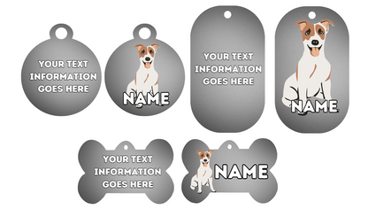 JACK RUSSELL Dog Pet Personalise Own Photo Round, Bone, Military Tag