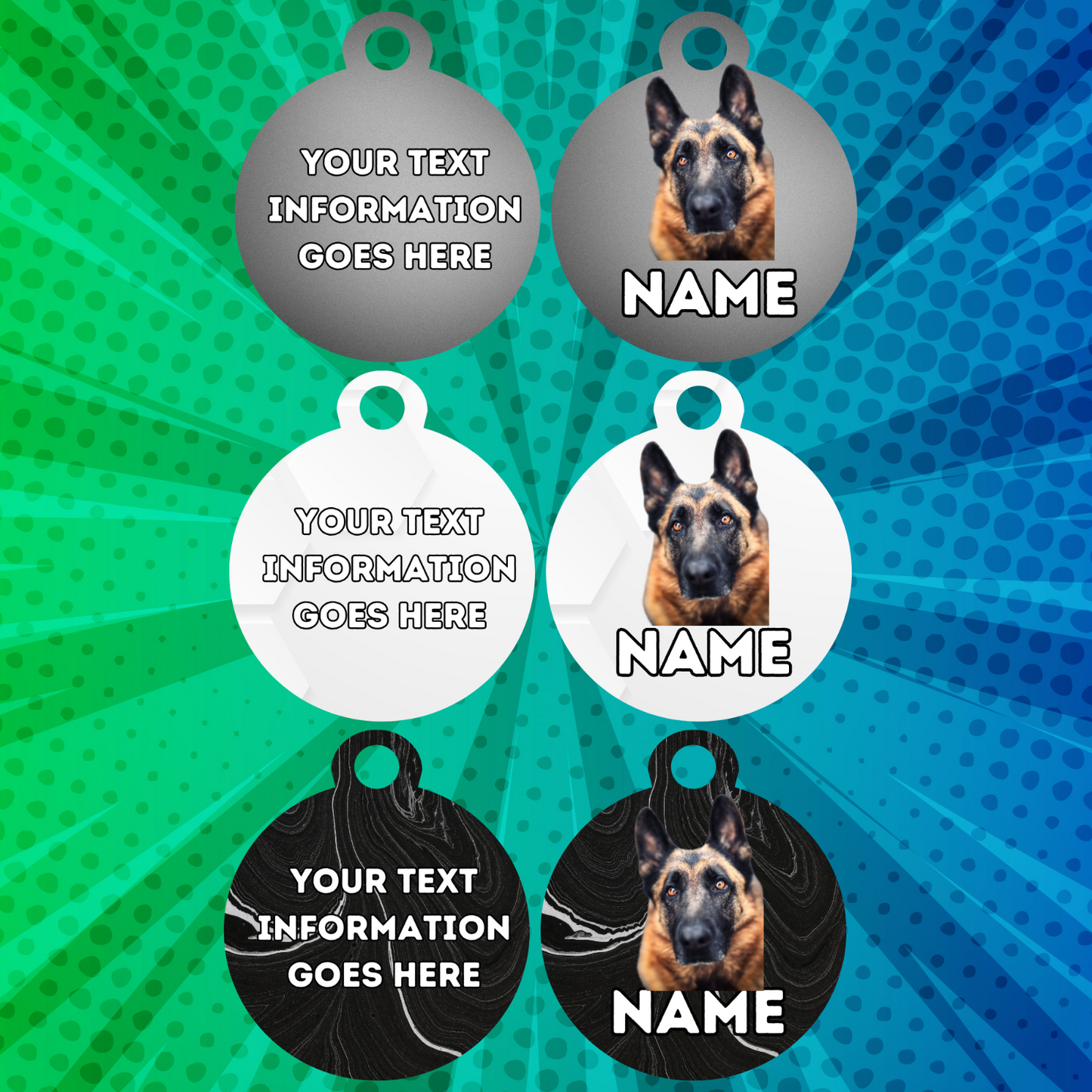 GERMAN SHEPHERD Dog Pet Personalised Your Own Photo Rounded