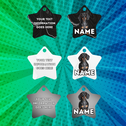 DASHAUND Dog Pet Personalised Your Own Photo STAR Shape Tag