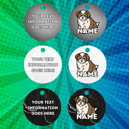 AMERICAN AKITA TAG Dog Pet Personalised Your Own Photo Round