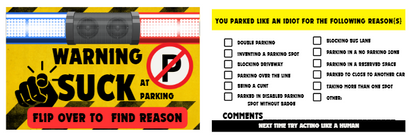 Bad Parking Cards Fake Parking Ticket Funny You