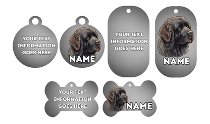 NEWFOUNDLAND Dog Personalised Your Own Photo Round Dog Bone, Military Tag