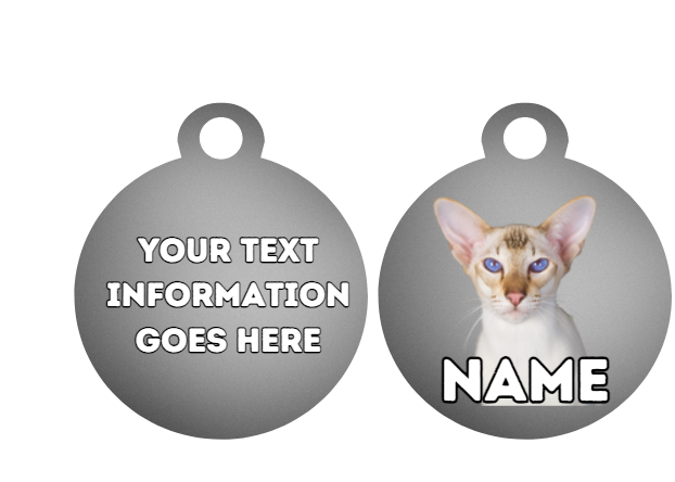 ORIENTAL SHORTHAIR Cat Pet Personalised Own Photo Round, Dog Bone, Military Tag