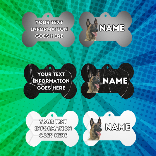 BELGIAN MALINOIS TAG Dog Pet Personalised Your Own Photo bone style tag