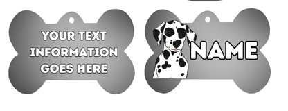 DALMATION Dog Pet Personalise Own Photo Round, Bone, Military Tag