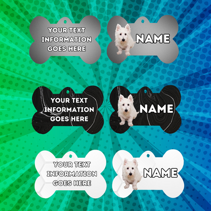 WESTIE Cat Tag Pet Personalised Your Own Photo bone style tag