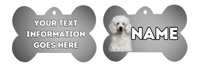 POODLE Dog Personalised Your Own Photo Round Dog Bone, Military Tag