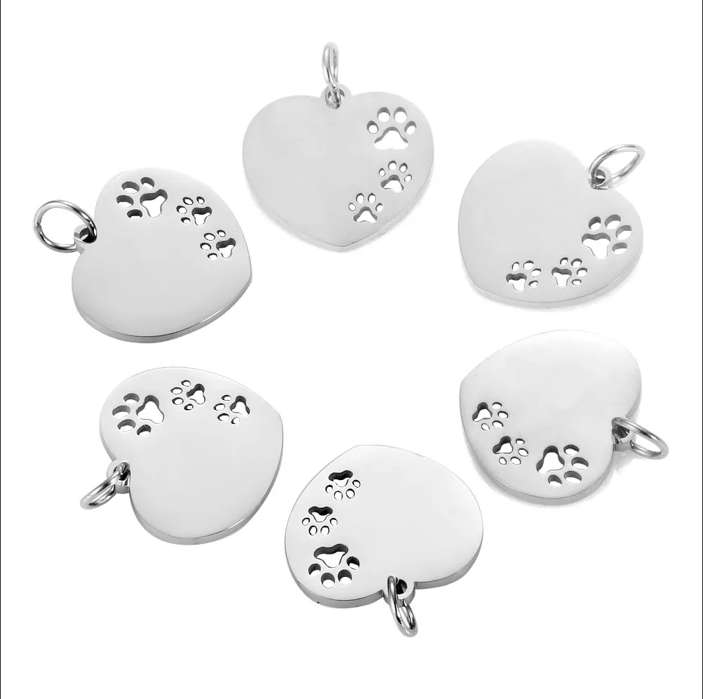 MOTHERS DAY Necklace Heart 45cm Chain Disc Personalised Paw Gift For Her