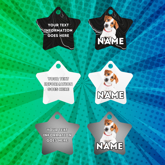 JACK RUSSELL Dog Pet Personalised Your Own Photo STAR Shape Tag