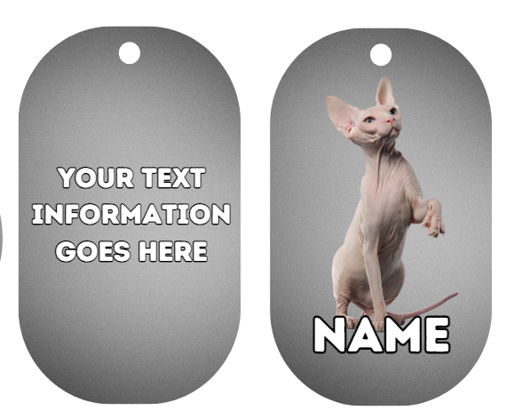 SPYHNX Cat Pet Personalised Own Photo Round, Dog Bone, Military Tag