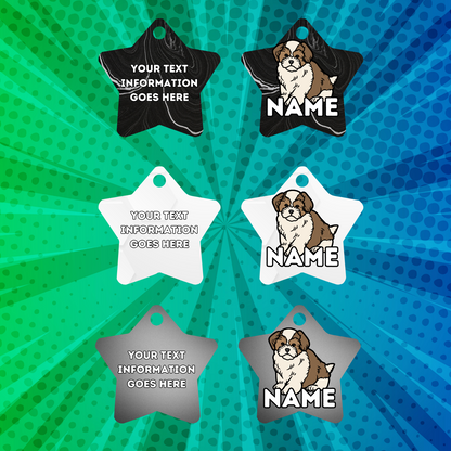 AMERICAN AKITA TAG Dog Pet Personalised Your Own Photo STAR Shape Tag