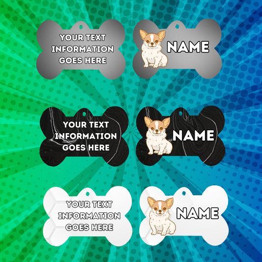 CHIHUAHUA Dog Pet Personalised Your Own Photo bone style tag