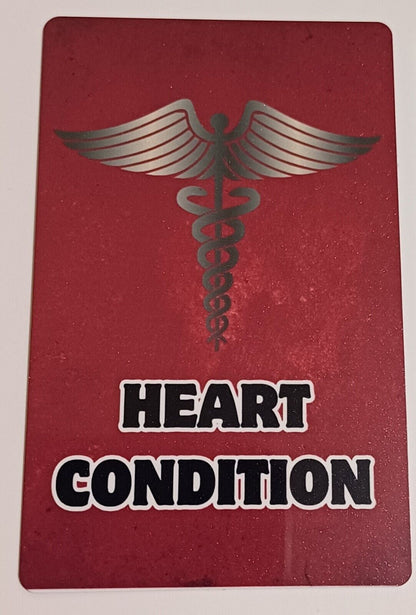 Medical Alert Card "HEART CONDITION" UK STOCK Free Lanyard & Holder