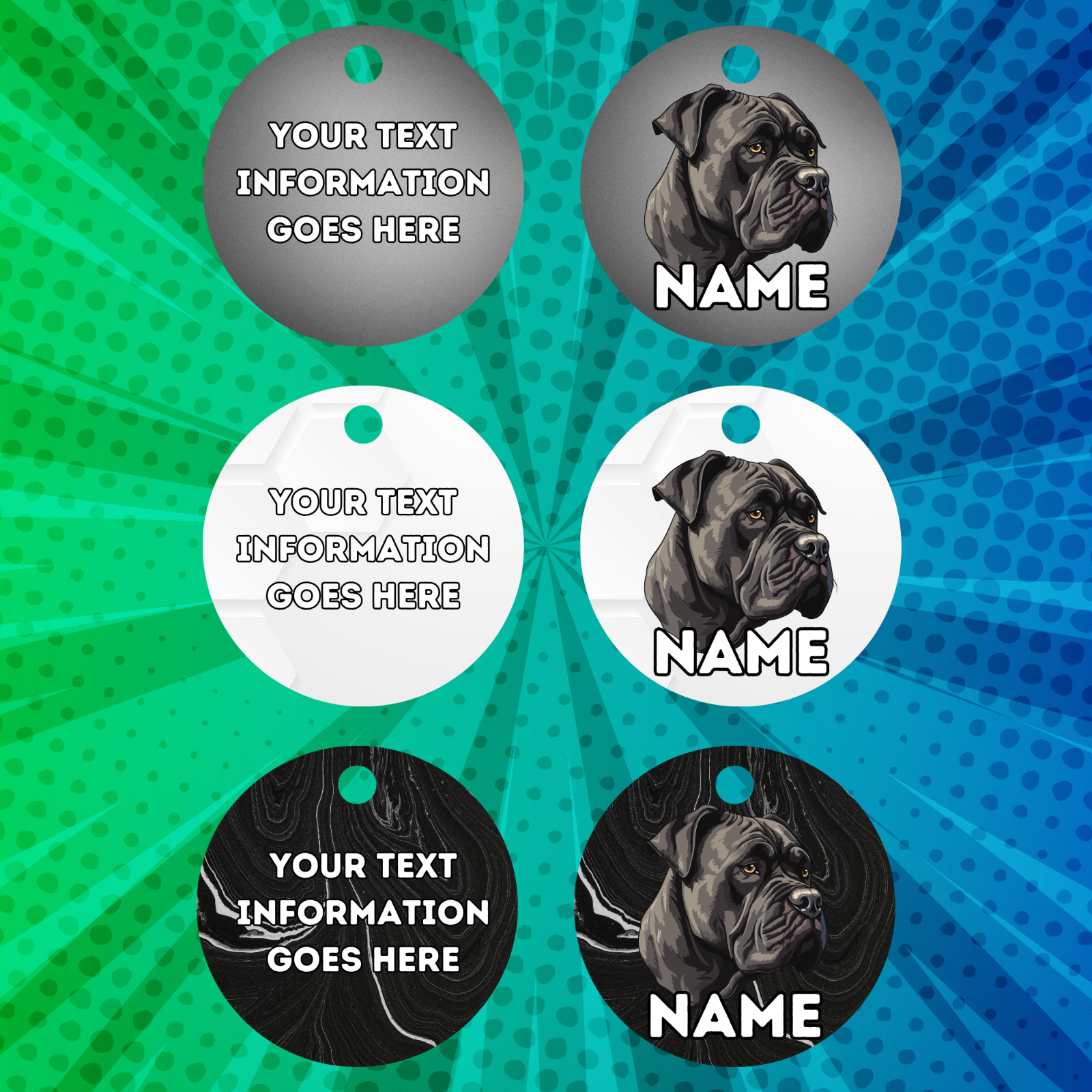 CANE CORSO Dog Pet Personalised Your Own Photo Round