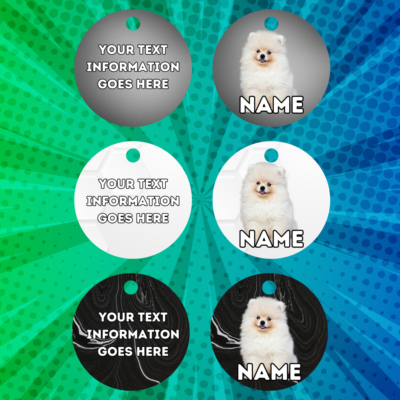 GERMAN SPITZ Dog Pet Personalised Your Own Photo Round