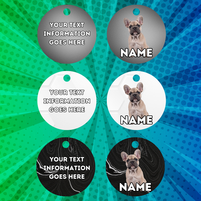 FRENCH BULLDOG Dog Pet Personalised Your Own Photo Round