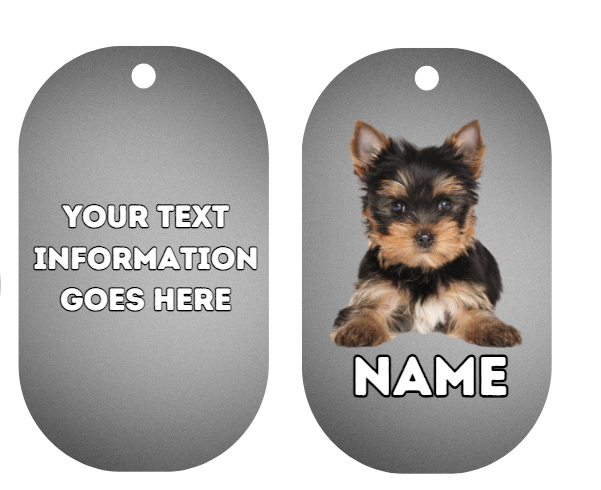 YORKSHIRE TERRIER  Dog Personalised Your Own Photo Round Dog Bone, Military Tag