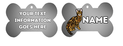 BENGAL Cat Pet Personalised Own Photo Round, Dog Bone, Military Tag