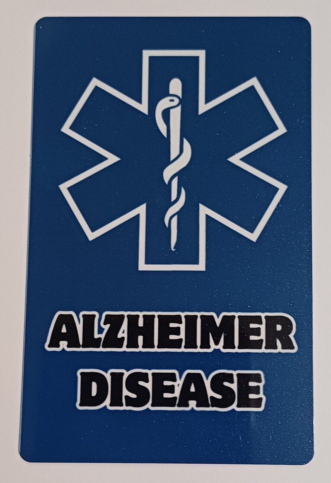 Medical Alert Card "ALZHEIMERS" UK STOCK Free Lanyard & Holder