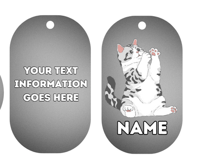 AMERICAN SHORTHAIR Cat Pet Personalised Own Photo Round, Dog Bone, Military Tag