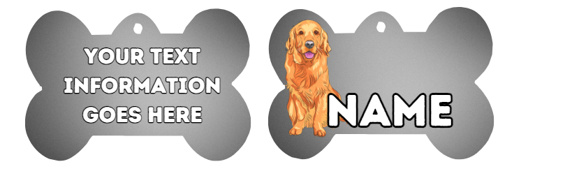 GOLDEN RETRIEVER Dog Pet Personalise Own Photo Round, Bone, Military Tag