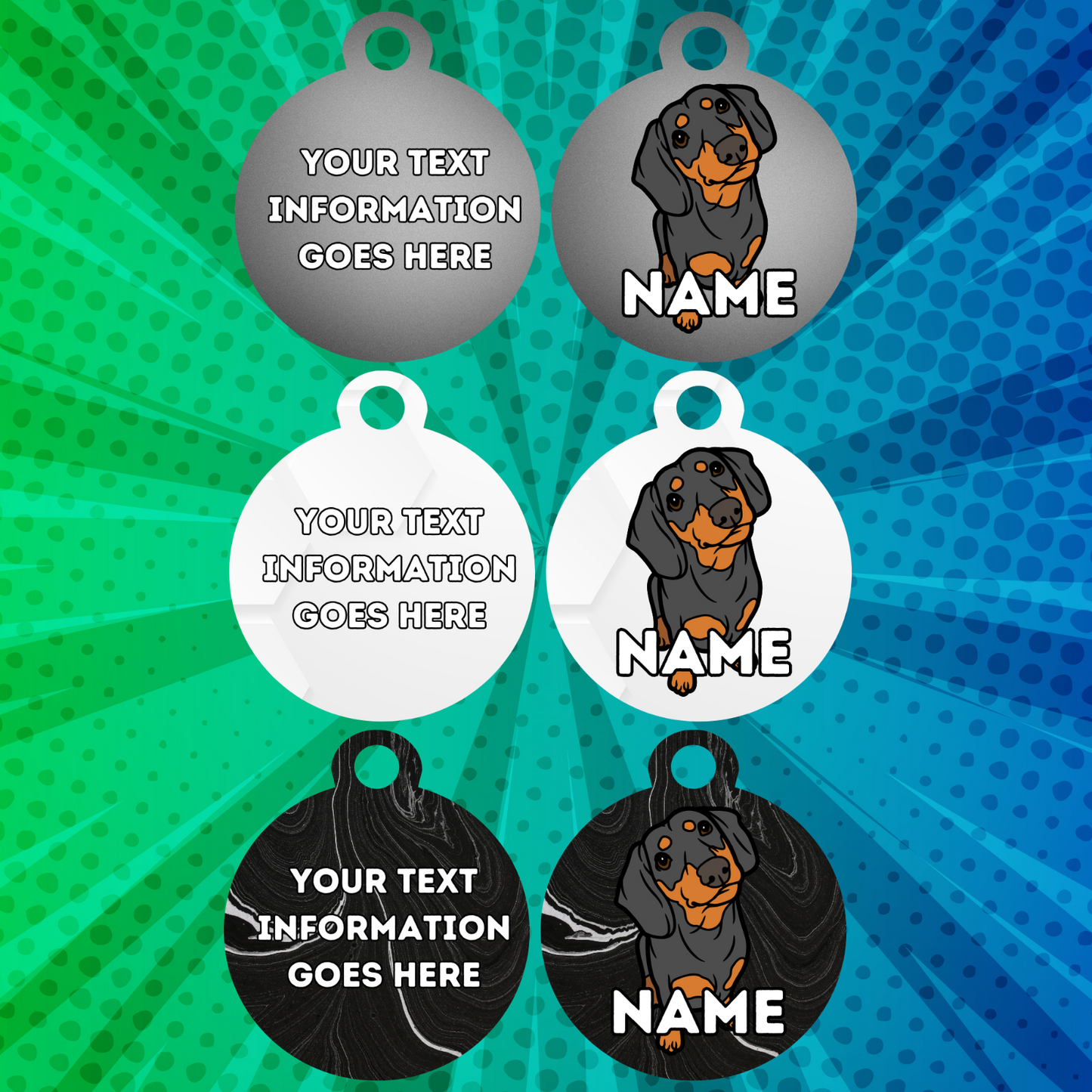 DASHAUND Dog Pet Personalised Your Own Photo Rounded