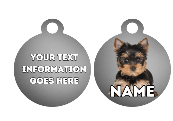 YORKSHIRE TERRIER  Dog Personalised Your Own Photo Round Dog Bone, Military Tag