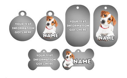 JACK RUSSELL Dog Pet Personalise Own Photo Round, Bone, Military Tag