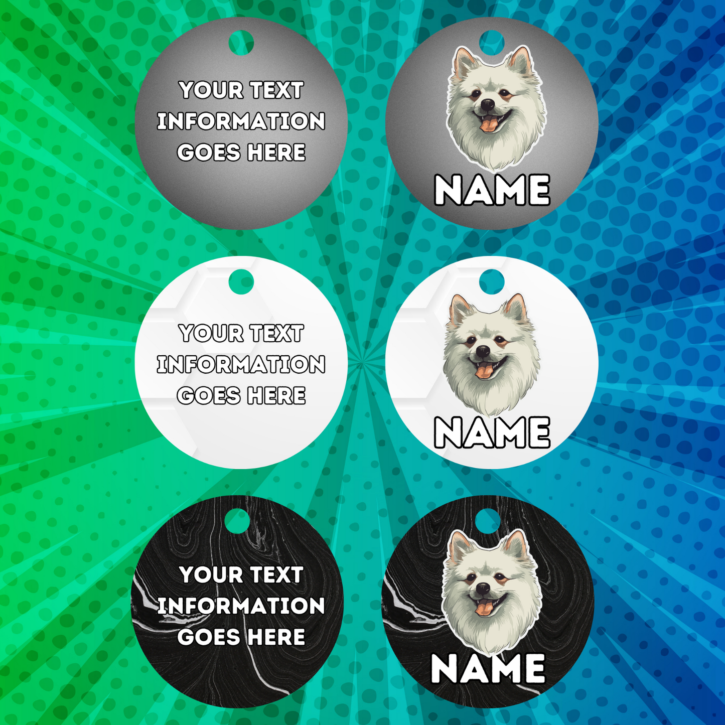 GERMAN SPITZ Dog Pet Personalised Your Own Photo Round