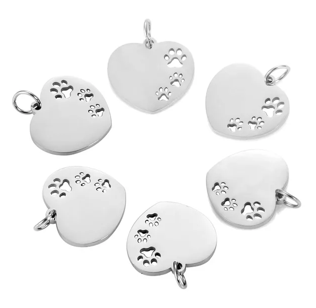 MOTHERS DAY Necklace Heart 45cm Chain Disc Personalised Paw Gift For Her