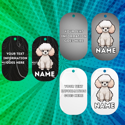 TOY POODLE Cat Tag Pet Personalised Your Own Photo Military Style Tag