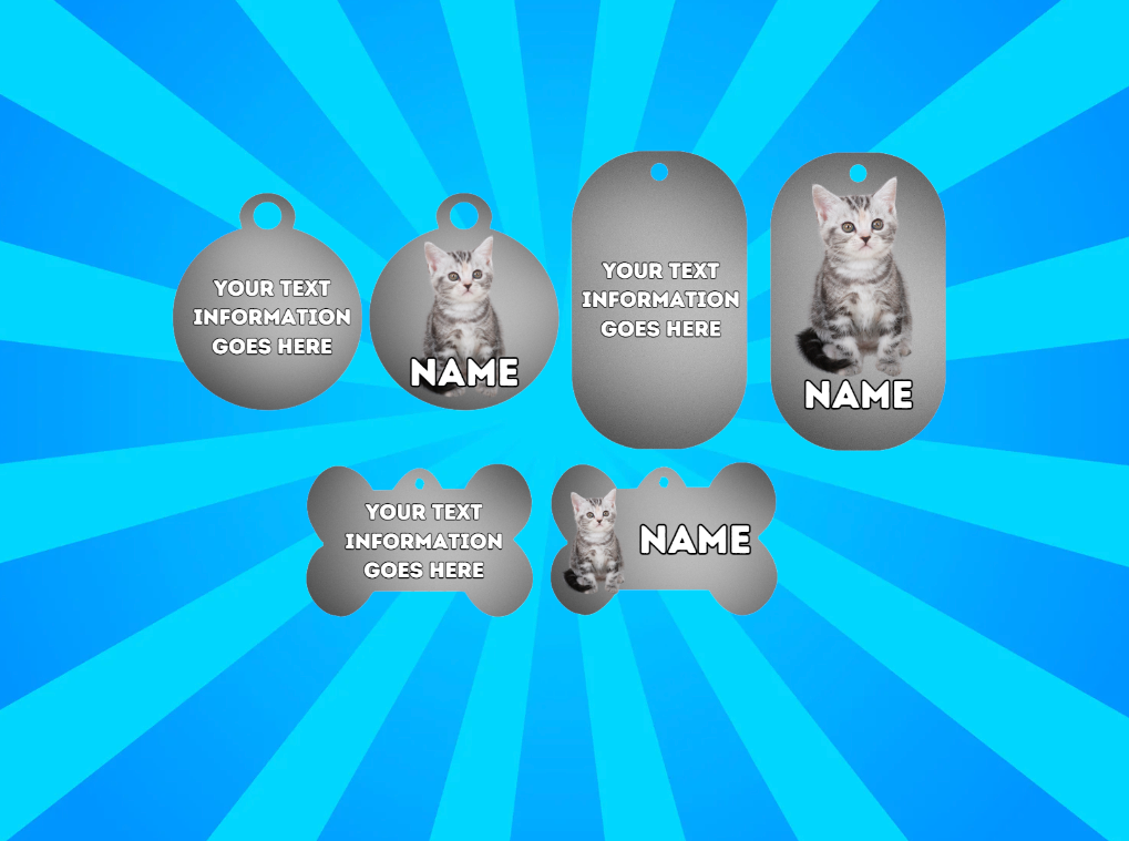 AMERICAN SHORTHAIR Cat Pet Personalised Own Photo Round, Dog Bone, Military Tag